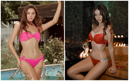  Vợ Bùi Tiến Dũng mặc bikini nhỏ xíu sau hai tháng sinh con